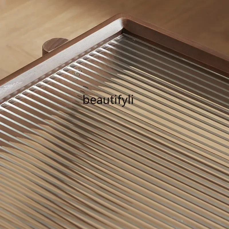 cc182R1 Nordic Solid Wood Coffee Table Living Room Home Tea Table Glass Japanese Minimalist Small Apartment Rectangular Table