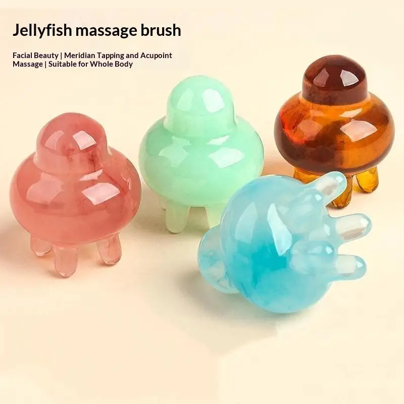 Resin Octopus Scalp Care Massage Comb Meridian Scraping Gua Sha Tool Durable Head Massager Promote Hair Growth Relieve Tension