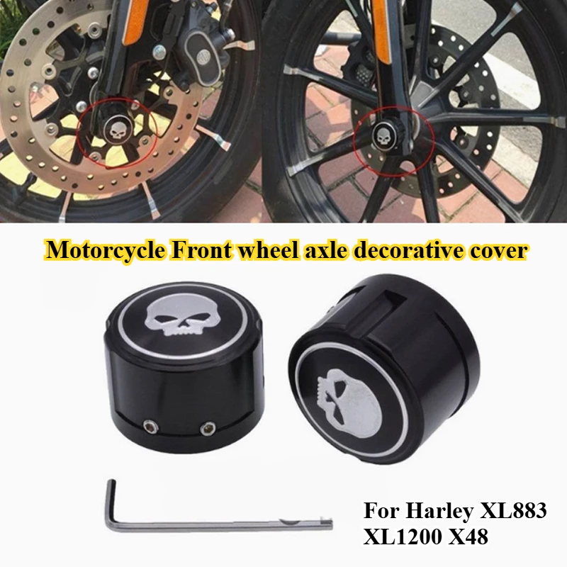 

Крышка передней оси мотоцикла с ЧПУ Process Skull подходит для Harley XL883/1200 X48 Dana Fat Boy Road King Great Glide Al Alloy