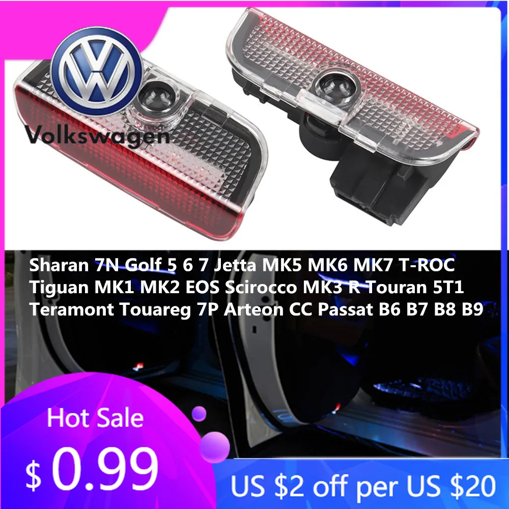 

Новинка 2026: Светодиодные лампы для внутренней подсветки дверей автомобиля Volkswagen VW, декоративные аксессуары для VW Touareg 7P, GOLF 5 6 7, Jetta MK5 MK6 MK