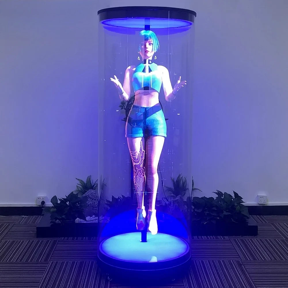 3Dホログラムプロジェクターファンによる未来への旅へ - 円筒型ホログラムキャビネットによる人間型ソリューション