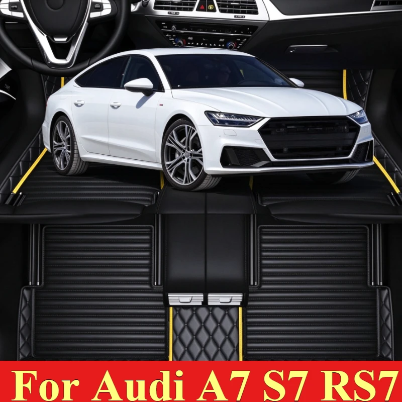 OMANE Custom Car Floor Mats For Audi A7 S7 RS7 2012 2013 2014 2015 2016 2017 2018-2025 Years Auto Carpets Foot Coche Accessories
