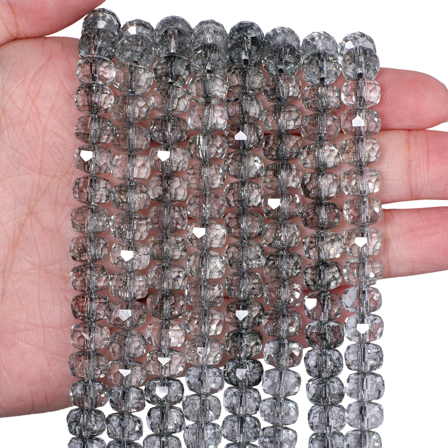 8x5mm Halbplattierte Mehrfarbige Facettierte Rad-Kristallquarz-Perlen AB-Farbe Transparente Glasperlen für DIY-Armband und Halskette – Detail 18