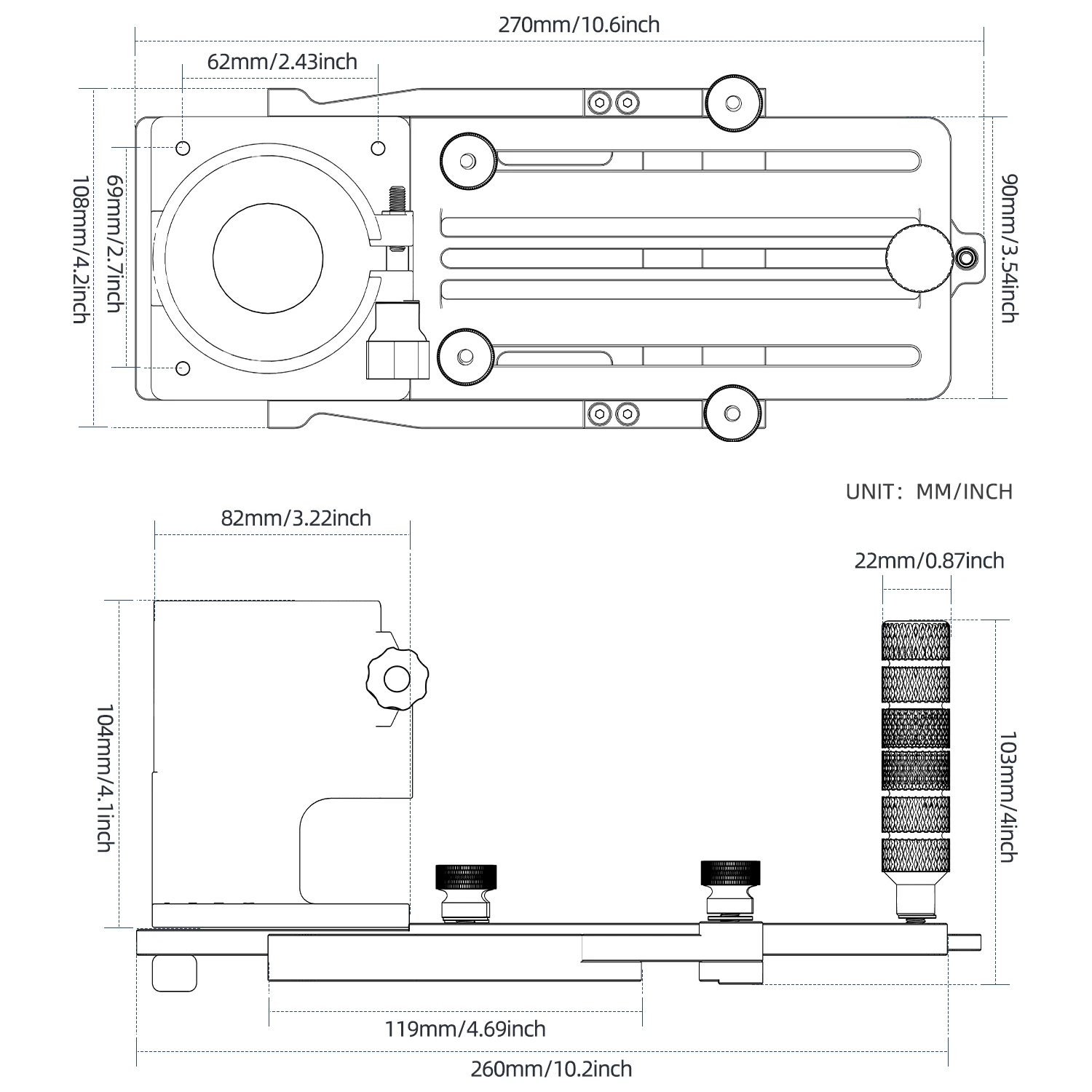 ENJOYWOOD Multifunctionele Router Insteekmal Deurscharnier Sjabloon Geleiderail Adapter Ronde Steken voor Hout Trimmen & Groef