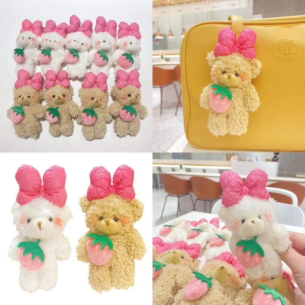 

652F Plush Dolls Keychains Plush Bear Keychains Plush Keyrings Backpack Pendants Dolls Pendants Plush Material for Kid