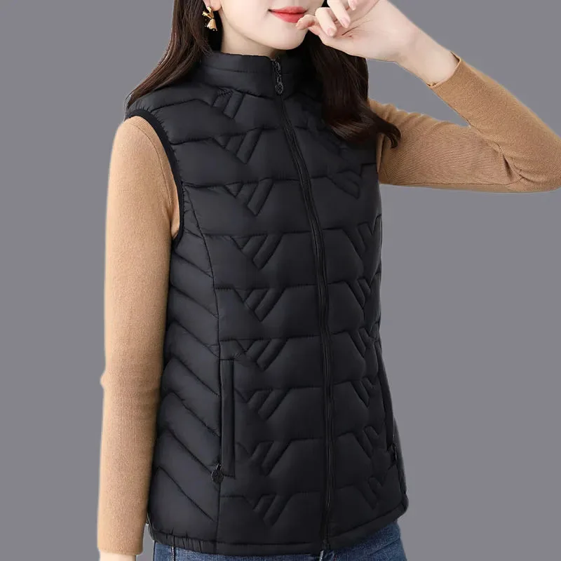 2024 autunno inverno nuovo piumino di cotone gilet gilet cappotto corto da donna Oversize 5XL Slim gilet di cotone caldo Outwear