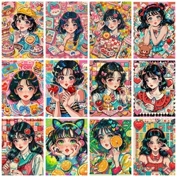 5D DIY Diamond Painting Anime Cute Girl Diamond Embroidery Sweet Cartoon Character Cross Stitch Set Art Wall Decoration Gift