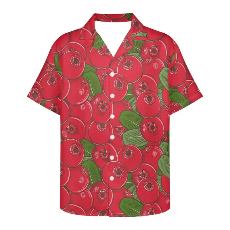 Tomato Shirt For Men 3d Vegetable Print Short Sleeve Male Shirt Lapel Button Men's Clothing Casual Fashion Tops Oversized Tshirt