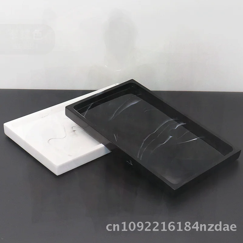 

European Style Resin Bathroom Toiletry Tray Hotel Quality Bathroom Supplies Kit Black White Pearl White Sandstone Options