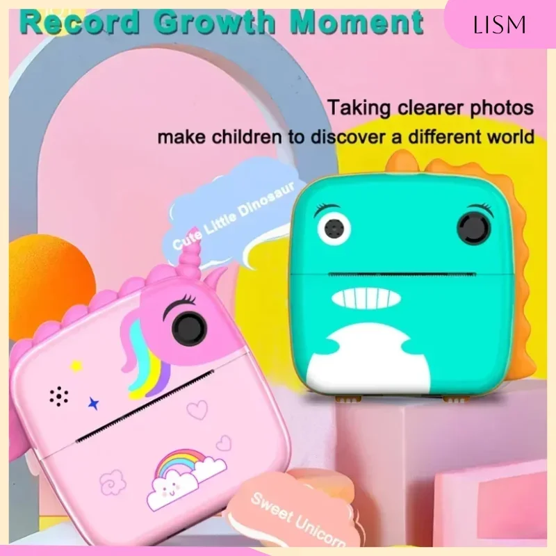 LISM Camera Kids Instant Print Children Gift Digital Video Camera Photo Thremal Printing 32G TF Card Enducational Toys