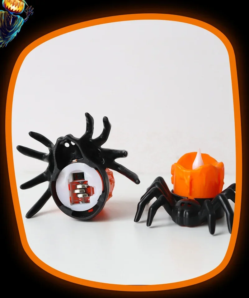 1/6pcs światło świec LED lampa w kształcie dyni pająk migotanie bezpłomieniowe migające elektryczne świece bateryjne impreza z okazji Halloween