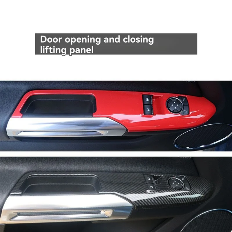 

A20K-Car Window Lift Control Panel Cover Trim For Ford Mustang 2015-2018 Car Door Switch Button Accessories