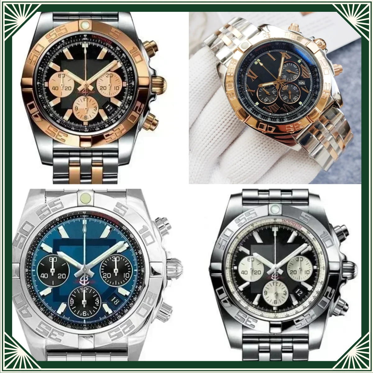 

A1212 Store 46mm Men's Quartz Chronograph, Aviation Pilot Style, Stainless Steel Customized Watches