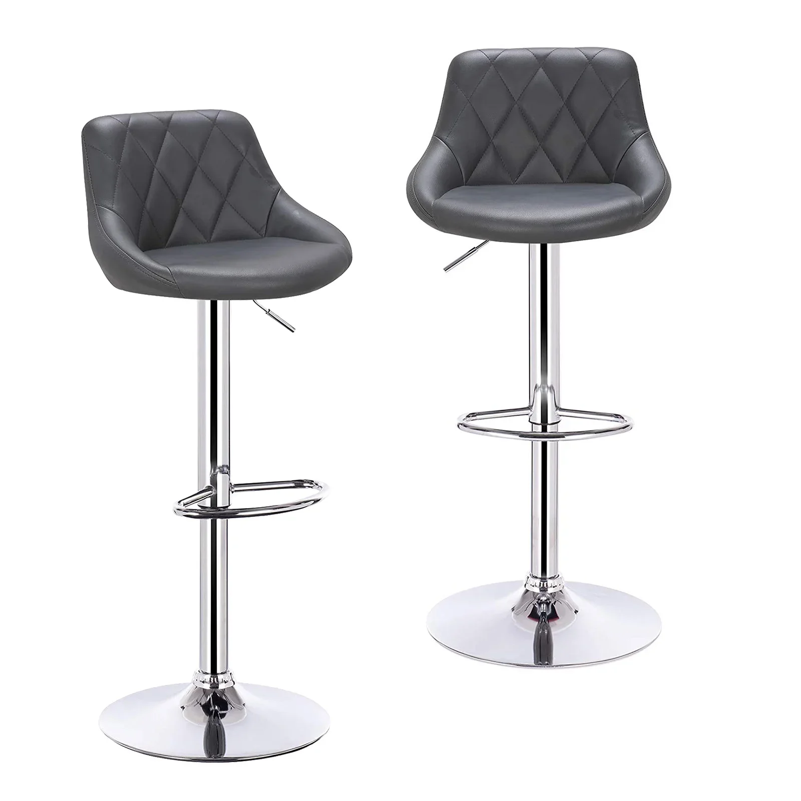 WOLTU 2 stks/set Draaibare Barstoelen Fluweel/Leer Roterende Barkruk In Hoogte Verstelbare Lifting Hoge Kruk met Voetsteun voor Thuis