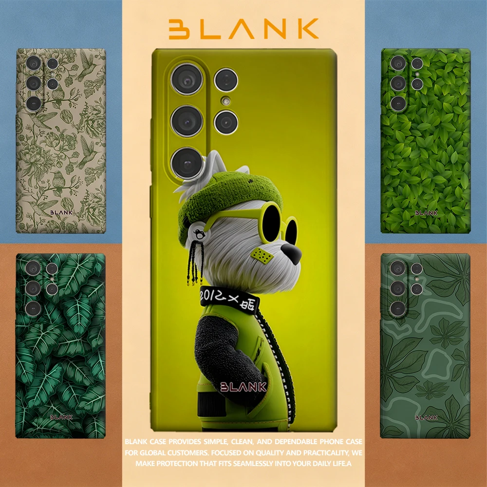 Green Hip-Hop Dog For Samsung Galaxy S26 S25 S24 A56 A36 Phone Case Protection Cover for Women Girl Blank