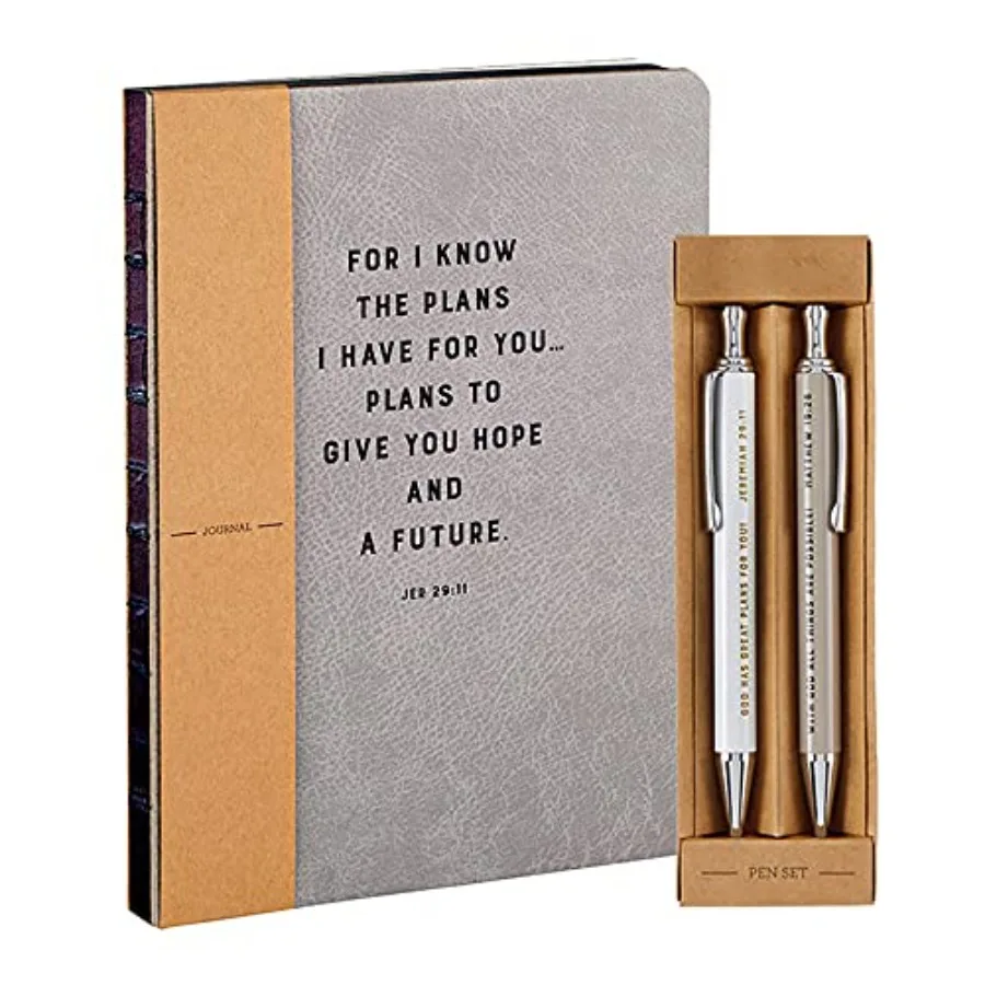 

Inspirational Pens and Journal Stationary Gift Set Includes Hardcover Notebook and 2 Matching Ballpoint Pens with message about