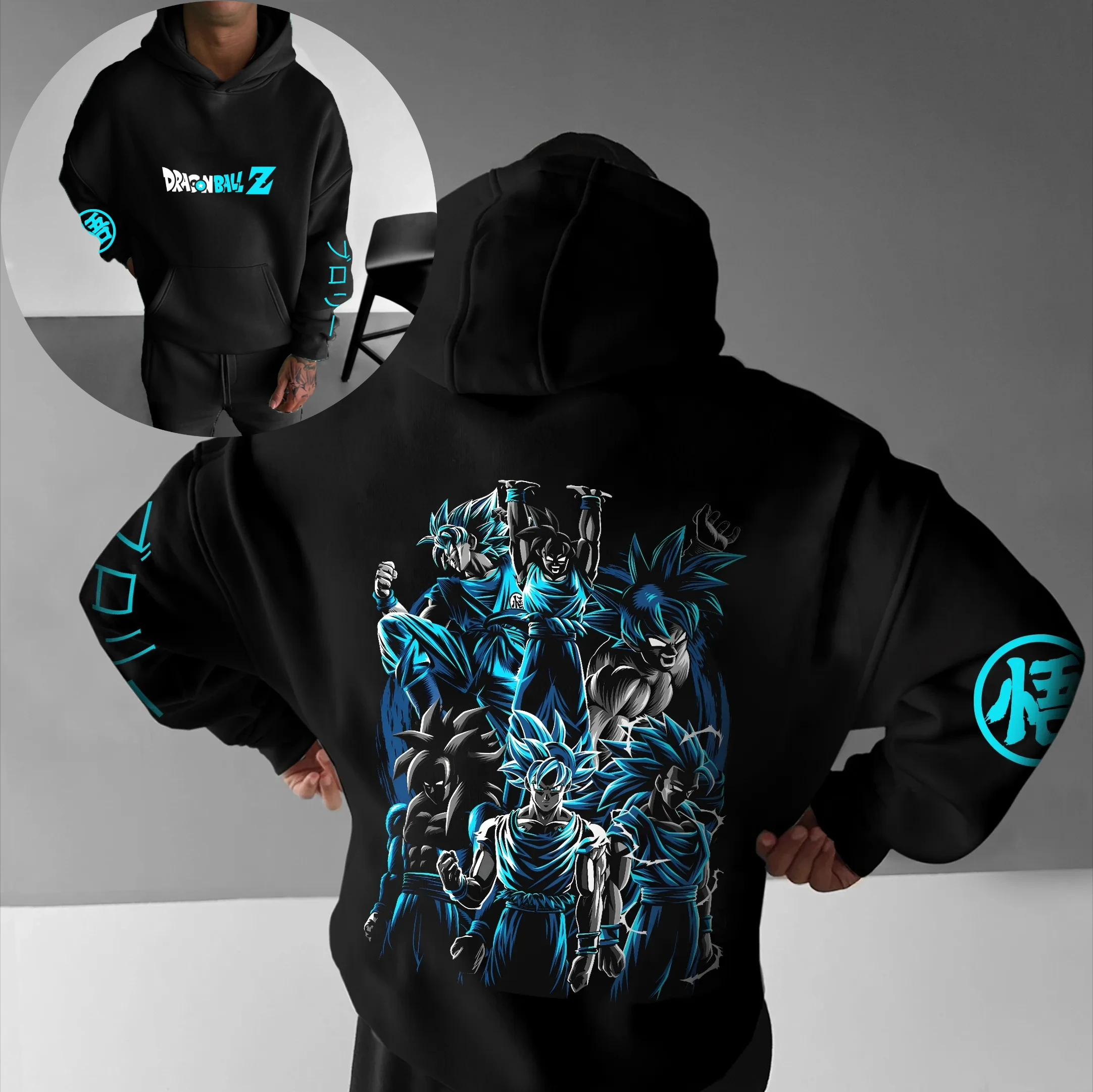

Dragon Ball Z Goku Shenron Rider Серая толстовка с капюшоном Мужская хлопковая повседневная куртка с длинным рукавом на осень-зиму и уличной одежде Модная куртка для косплея в стиле аниме