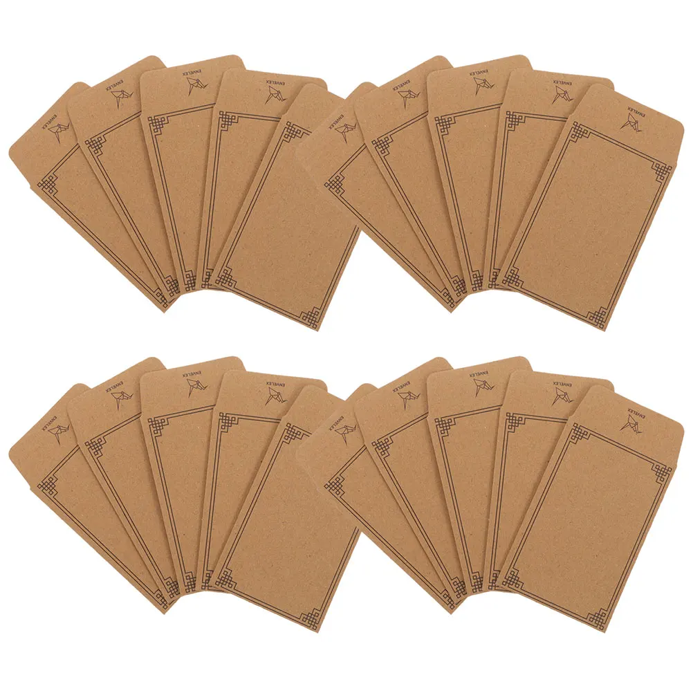 

50pcs Self Adhesive Kraft Paper Envelopes 2 5x3 5inch Brown Cash Envelopes for Budgeting Coins Documents Money Saving