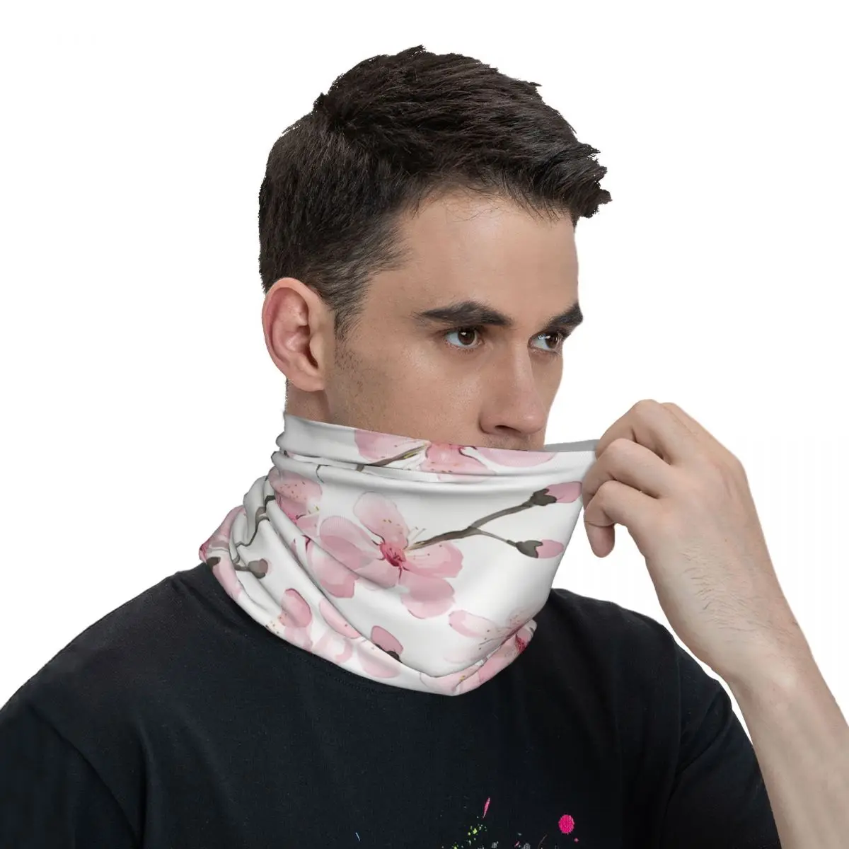 Flower Scarf Neckerchief Neck Face Mask Polyester