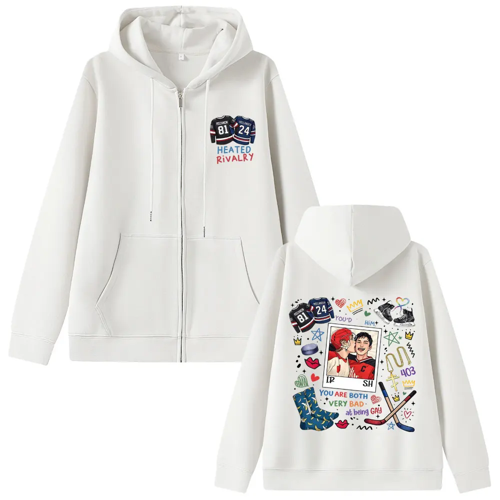 

Heated Rivalry Shane Hollander‌ Ilya Rozanov Hollanov 2481 Graphic Zipper Hoodie Men Women Fashion Vintage Oversized Zip Up Coat