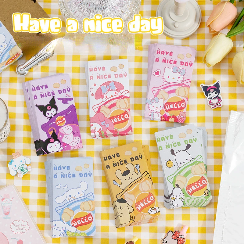 300 Sheets/Set Kawaii Sanrio Cartoon Sealing Stickers My Melody Hello Kitty Cute Stationery Sticker Unboxing  Labels Stickers