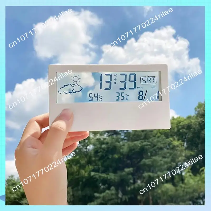 A17Z LED Thermometer Thermo-Hygrometer Multifunction Electronic Temperature Humidity Meter Weather Station With Alarm Clock