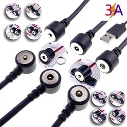 1Set Circular 3A Current Waterproof Magnetic Pogo Pin Connector Universal Power Charging USB Cable Male Female Mounting Hole DIY