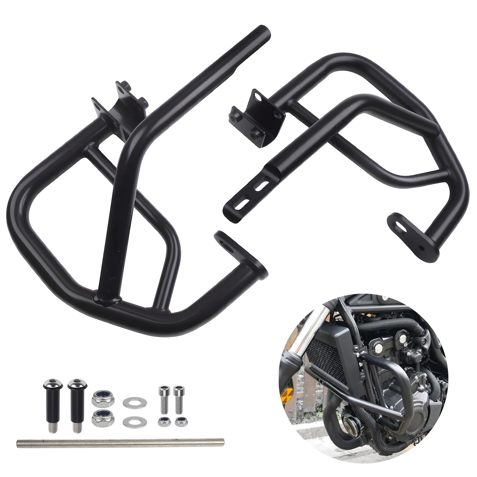 

Frame Slider Engine Guard Crash Bar Protector For Honda Rebel 300 500 2017-2024 Black Motorbike Bumper Falling Protector Metal