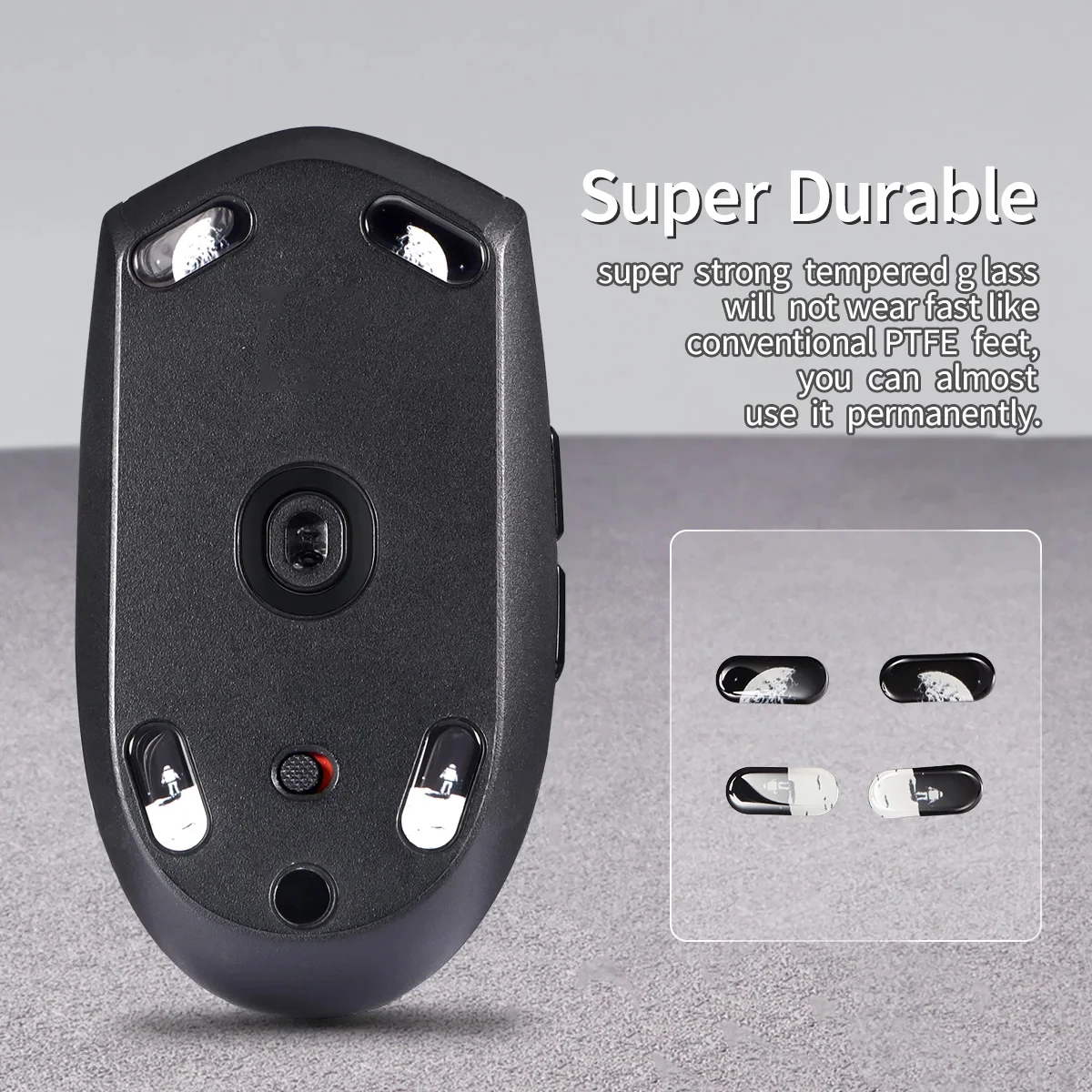 Glass Mouse Skates for Logitech G305/304 Mouse Feet Pads Smooth Durable Thin 2.5D curvature design Game Mouse Accessories