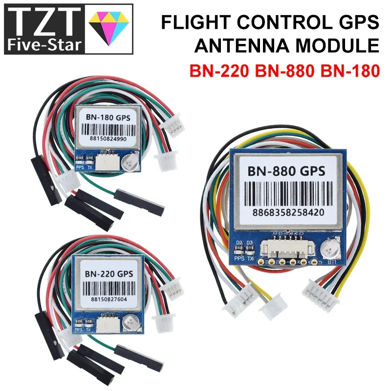 TZT BN220 BN180 BN-880 3.0V-5.0V TTL level GNSS Module GPS For GLONASS Dual GPS Module Antenna Built in FLASH BN-220 BN880