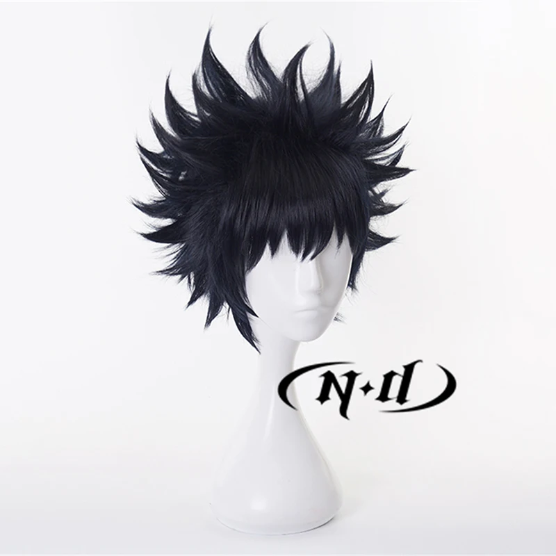 Pelucas de Cosplay ND Megumi Fushiguro Jujutsu Kaisen, pelucas de pelo negro para Cosplay de Anime, fiesta temática de disfraz, Comic Con Coser sintético