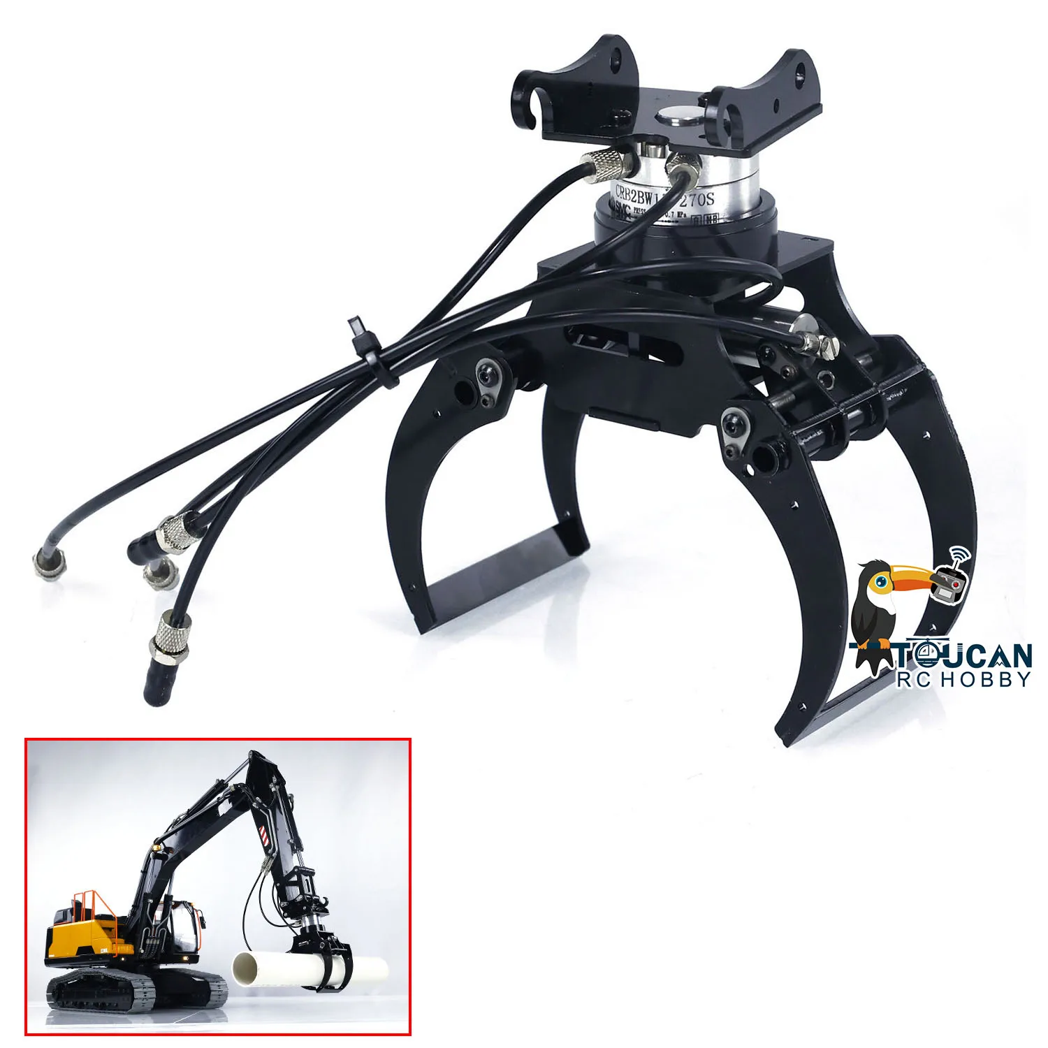 

Metal Claw 1/14 Grab for RC Hydraulic Excavator EC380 946 Digger DIY Model Normal Boom Upgraded Accessories TH22923