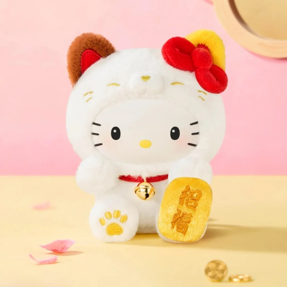 

TOP TOY Sanrio Family Fortune Cat Series Plush Pendant Blind Box Cute Kuromi My Melody Desktop Ornament Trendy Surprise Toy Gift