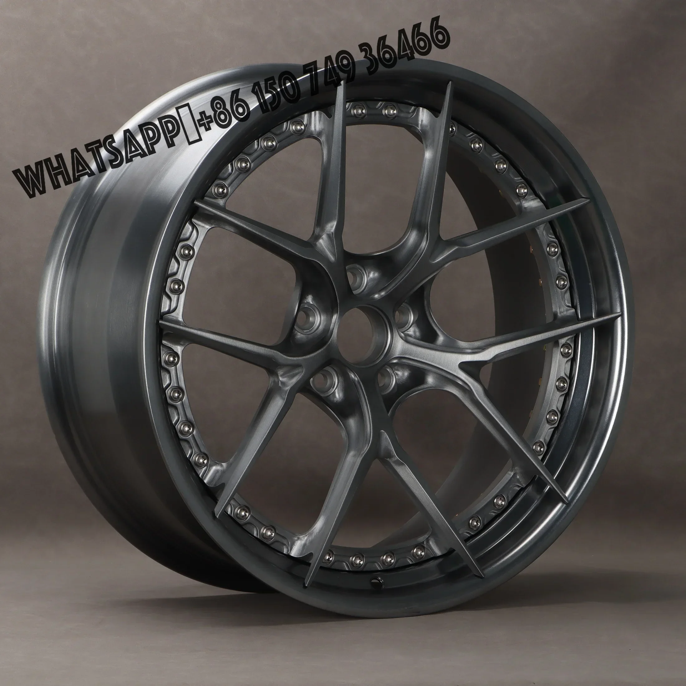 6061-T6 Classic Series Two High Quality Forged 2-Piece Wheels Brushed Grey Y-Shaped Lightweight Five-Spoke  S101SC Compa