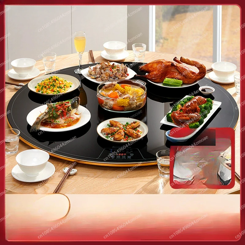 Meal board, household smart hot plate, warm plate, manual electric rotation, smart insulated dining table