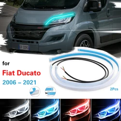 For Fiat Ducato 2006-2021 Headlamp Light Guide Strip Scan LED Running Light Car Decorative Light Streamer Turn Signal Light 12V