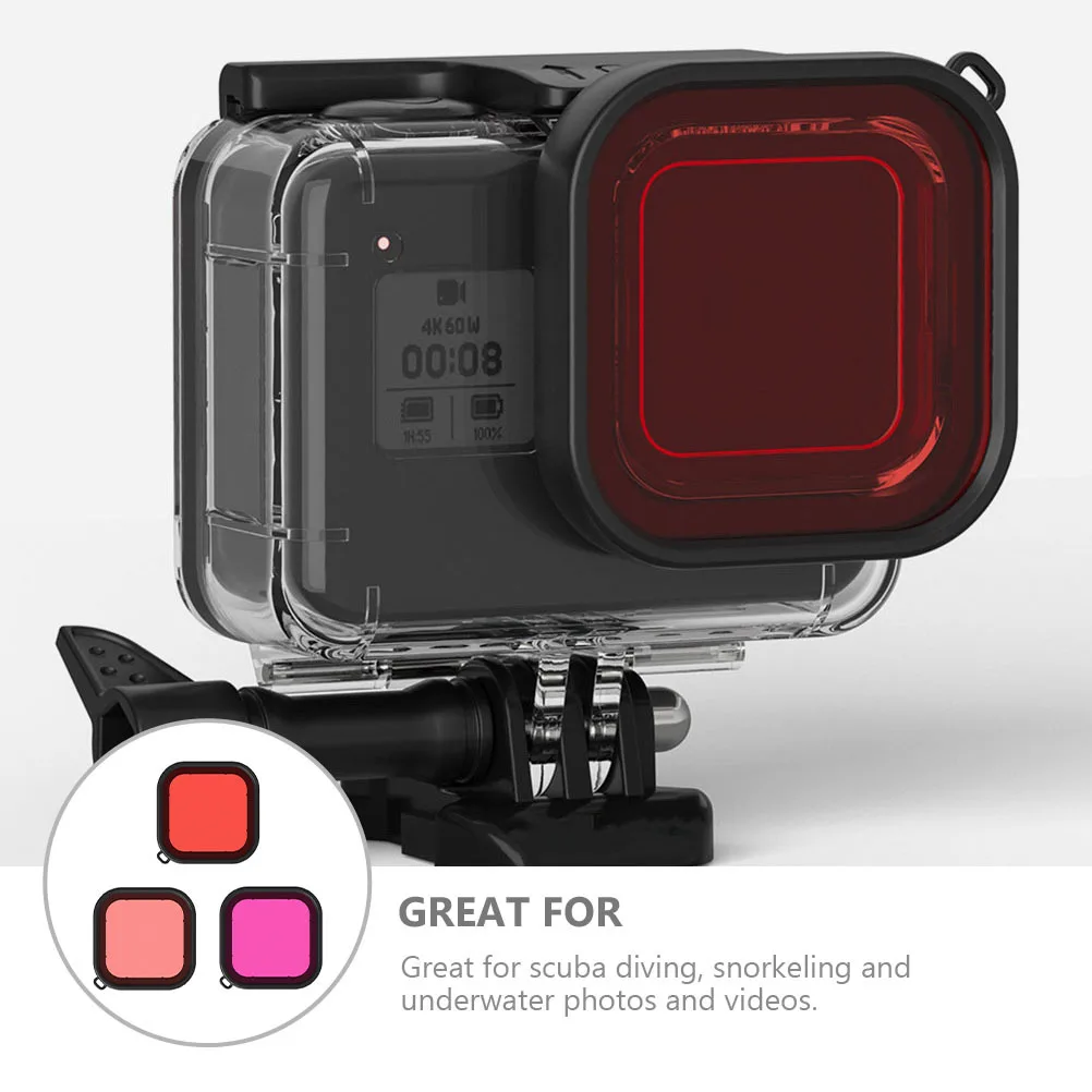 

3pcs Dive Filter For Underwater Photography Color Correction In Scuba Snorkeling Camera Accessories