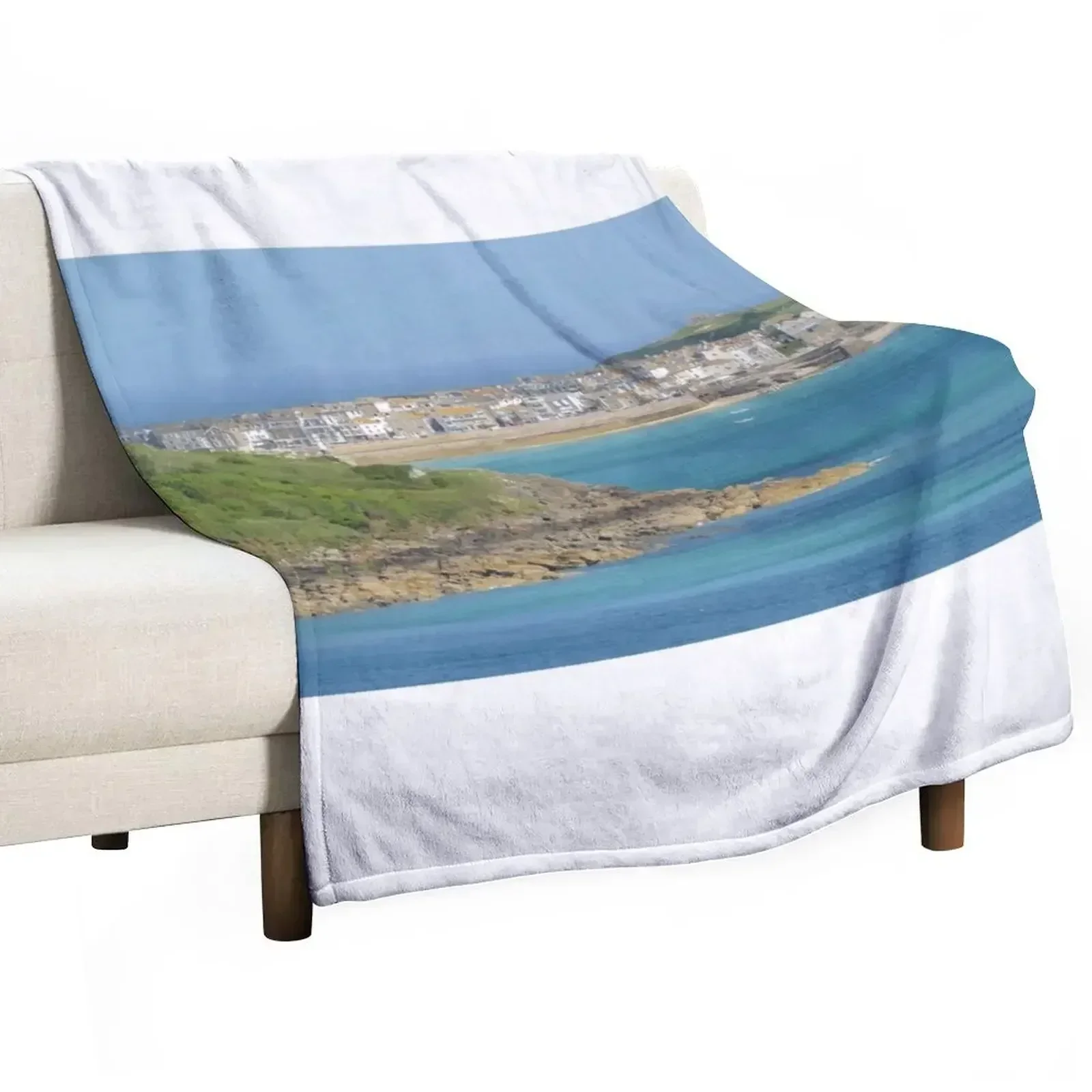 New St Ives, Cornwall Throw Blanket Custom Hairys warm winter Flannel Fabric anime christmas decoration Blankets