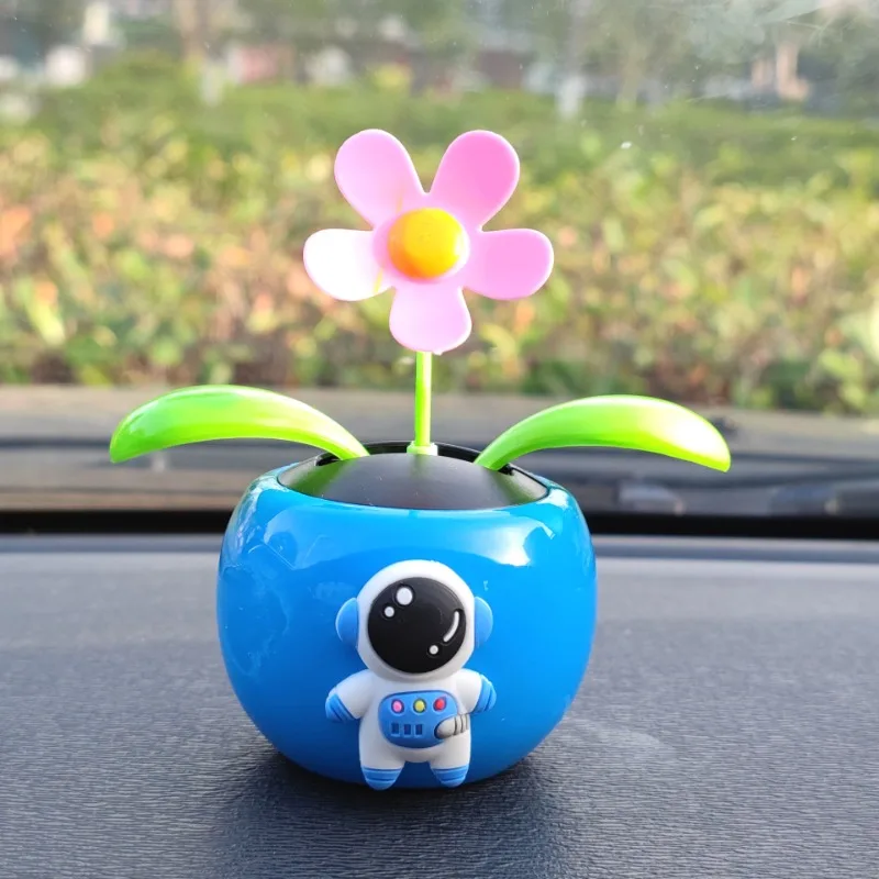 Adorno Solar para coche, columpio automático, flor, planta en maceta, muñeca, juguete, tablero de automóvil, baile, sacudiendo, decoración del hogar, paisaje
