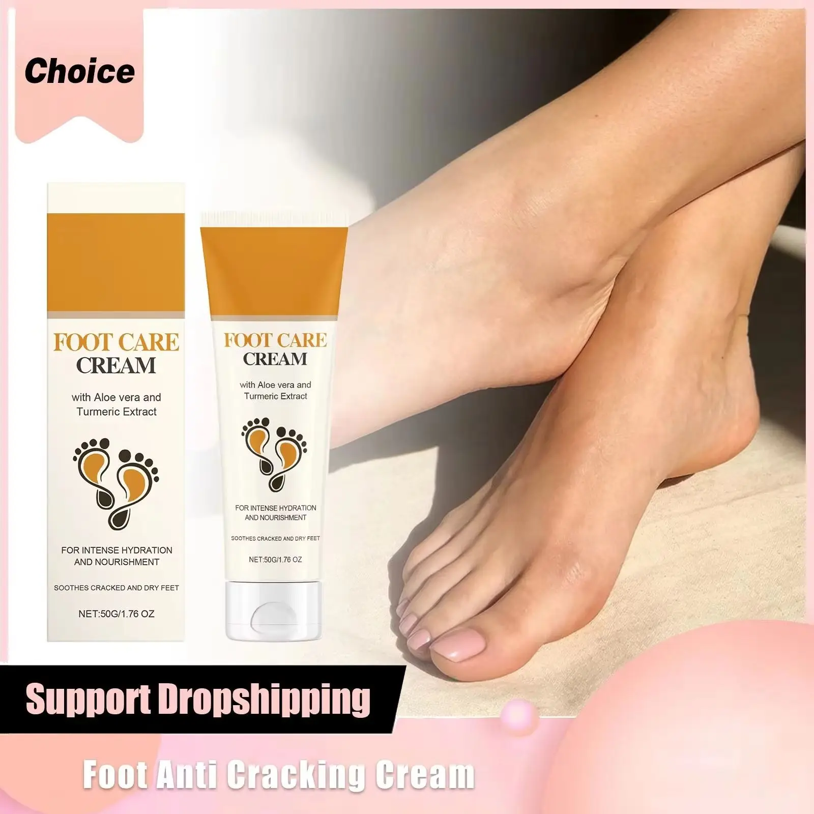 Aloe Turmeric Foot Care Cream Soften Keratin Remove Calluses Long-Lasting Hydration Winter Soothing Anti Cracking Foot Lotion