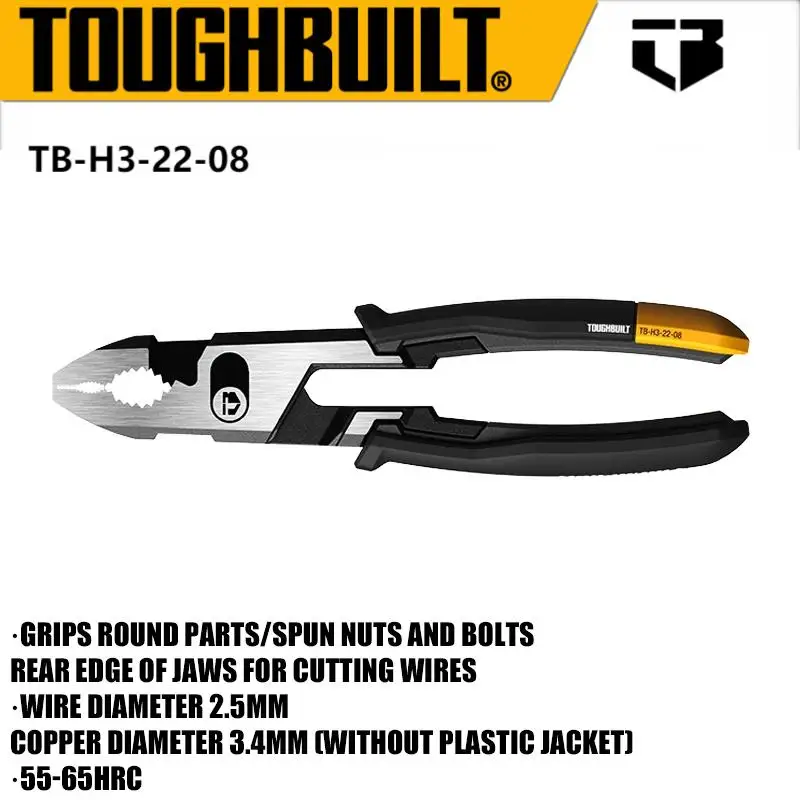 

ToughBuilt TB-H3-22-08 8-Inch Industrial Carp Pliers Hand Tool