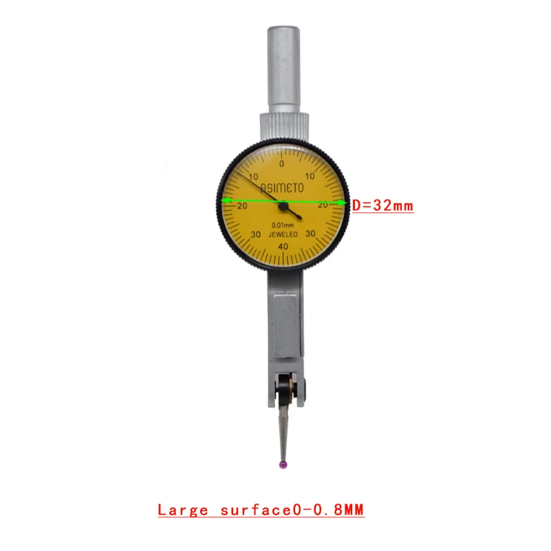 Origineel geïmporteerde Duitse Asimeto en hendelindicatorklok 0-0,2 mm 2 µm 0-0,8 mm 0,01 mm hendelindicatorklok
