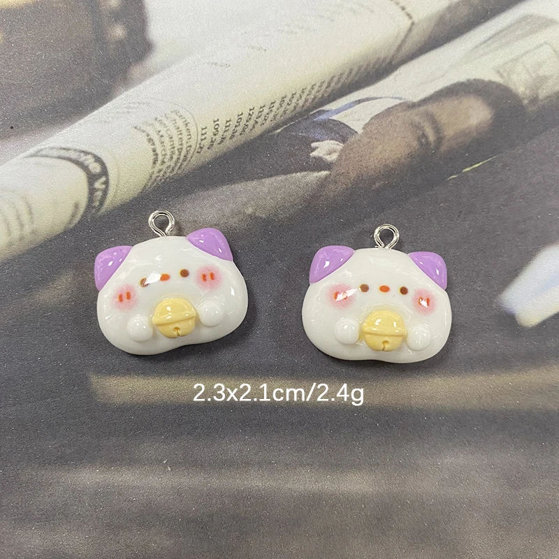 10/14pcs Cartoon Hug Food Animal Resin Charms Kawaii Cat Hamster Panda Rabbit Pendant For Earring Keychains Diy Jewelry Make