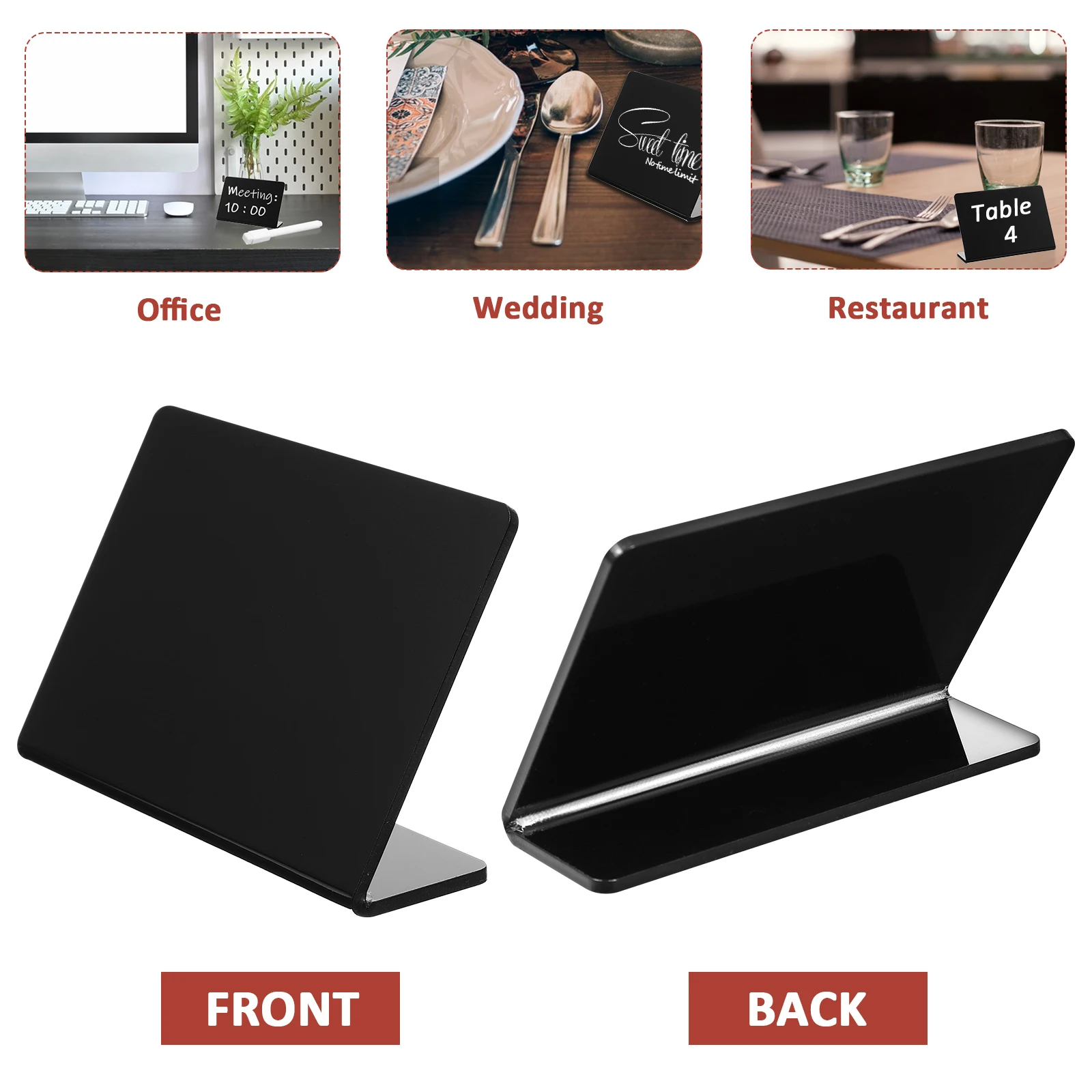 

10 pcs L-Shaped Chalkboard Signs Acrylic Table Number Boards Reusable Wedding Buffet Food Labels Small Party Marker Stand