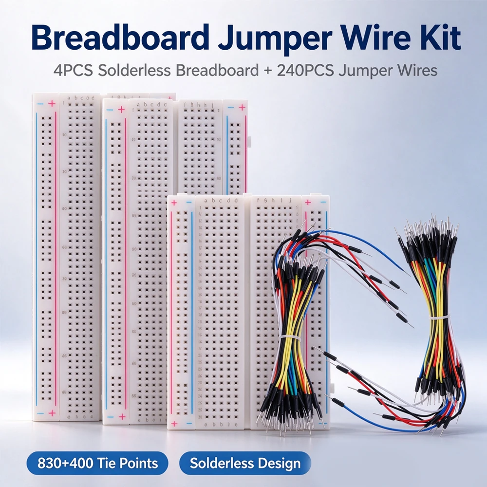 MB-102 MB102 Breadboard 400 830 Point Solderless PCB Bread Board Test Develop Dupont line DIY for arduino laboratory