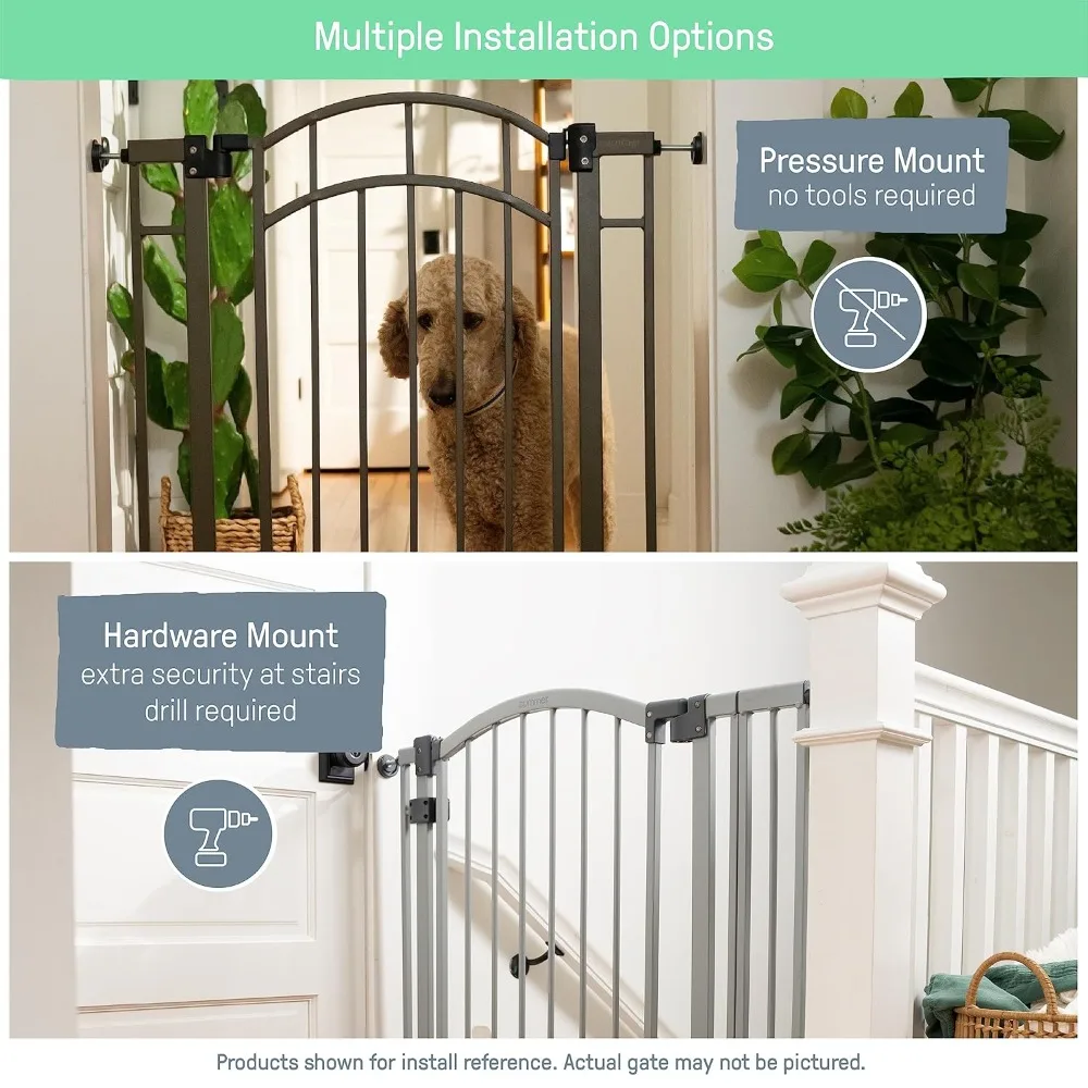 West End Cancello extra largo di sicurezza per animali domestici e neonati, larghezza 36"-60", altezza 30", montaggio a pressione o hardware, installazione a parete