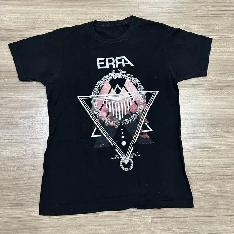 تي شيرت Erra Band من القطن الأسود مقاس الموضة من S إلى 4Xl