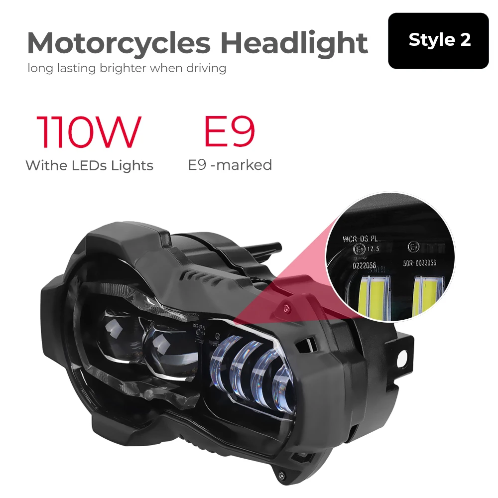 Big Sale E-MARK LED Headlights For BMW R1200GS R 1200GS 2004-2012 R 1200GS ADV Adventure 2005-2013 Moto Lights Assembly