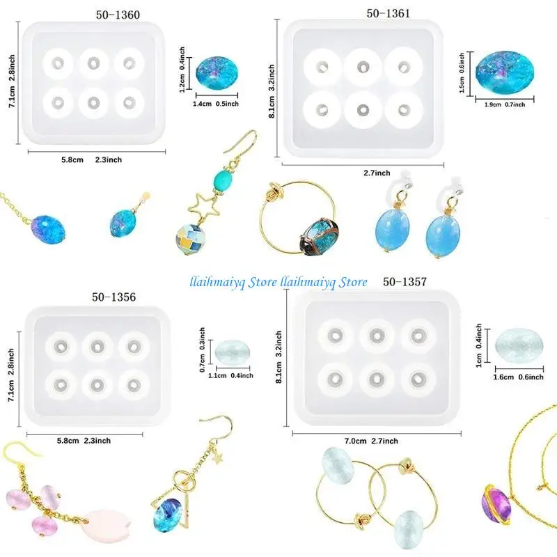 573B 12 Pcs/Set DIY Crystal Epoxy Resin Mold Bracelet Necklace Beaded Silicone Mould