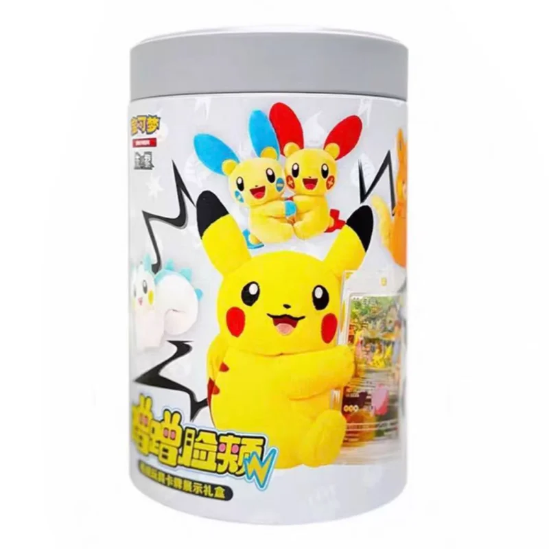 

Оригинальная коллекционная карточная игра Pokemon PTCG, упрощенная китайская вспышка, натирающая щека, плюшевая игрушка, дисплей для карт, подарочная коробка, кукла Покемон, подарок